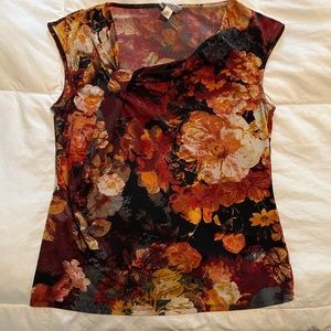 Fall colors sleeveless blouse